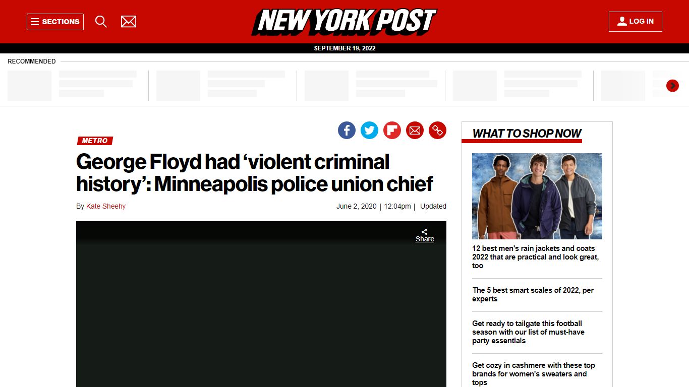 George Floyd had ‘violent criminal history’: Minneapolis police union chief